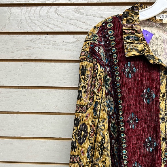 ADORE Bohemian Multicolor Long Sleeve Tunic Size L - Picture 5 of 8